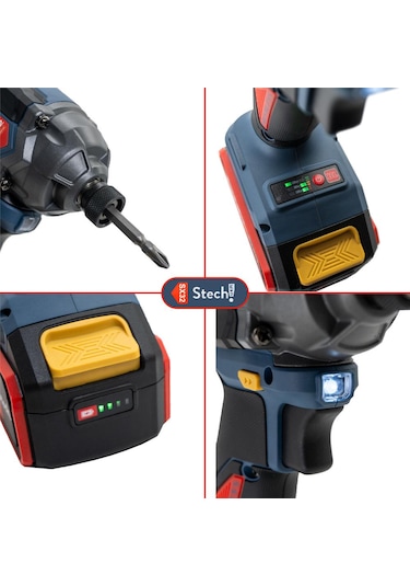 Stechend SX32-2x4.0 Çift Akülü 20 V 4 Ah Kömürsüz Darbeli Vidalama