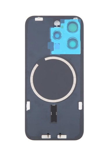 Teknonet Apple İphone 16 Pro Uyumlu Kamera Camlı Batarya Kapağı + Magsafe Flex - Beyaz