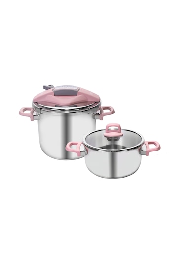 Karaca Perfect Pink 4+6 Lt Düdüklü Tencere Seti