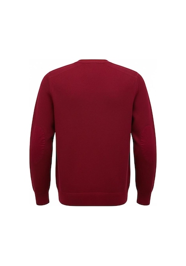 Plus Scorpion Erkek Triko Kazak Bisiklet Yaka, Regular Fit, Dört Mevsim Bordo