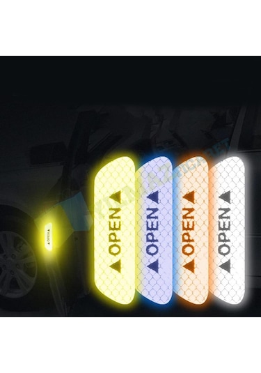 Araç Kapı Open Reflektör Araba Oto Sticker Yapıştıma 4 Adet
