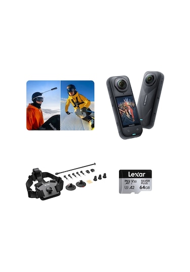X5 Aksiyon Kamerası - Kayak Kiti 64 Gb Siyah