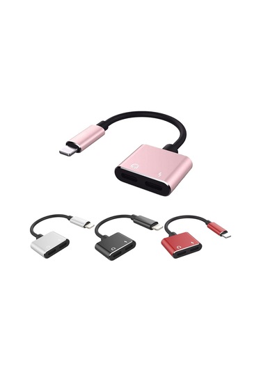 Yifomall İphone/ipad/ipod İçin 2-in-1 Lightning Ses Ve Şarj Adaptörü - Hızlı Şarj + Ses Aktarımı - İos Cihazları Uyumlu Plastik Kasa