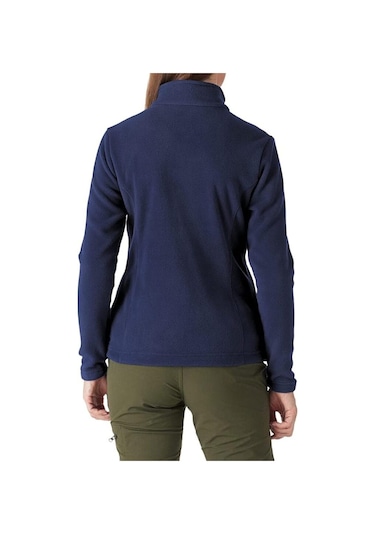 Genıus Store Kadın Tam Fermuarlı Kalın Outdoor Polar Ceket Lacivert