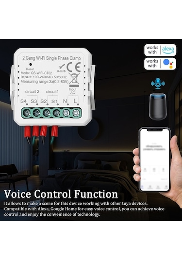 Trendooze Tuya Wifi 80a Modül, Güneş Ve Sesle Entegre, Hızlı Kurulum