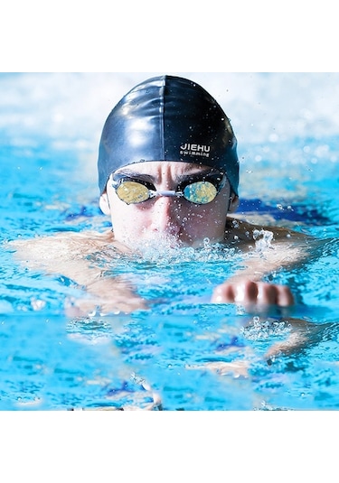 Erkek Ve Kadın İçin Büyütülmüş Versiyon Yunus Desenli Silikon Yüzme Bonesi Beyaz