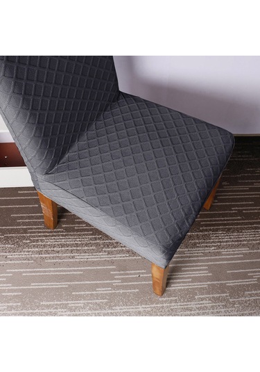 Vkemall Koltuk Kılıfı Derin Gri Elastik Desenli Ev İçin Yedek Parça Yumuşak Kumaş Tekli Paket DiğER