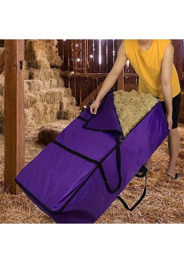 Elmpaly 1 Adet Büyük Kapasiteli Çuval Yemlik Ot Besleyici Koyun Keçi İnek Sığır 45 23 14 İnch Mor