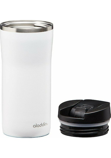 Aladdin Mocca Thermavac Leak Lock Çelik Termos Bardak Matarası Beyaz 0.35 L