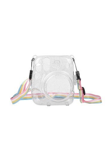 Vkemall 拍立得 Mini11 İçin Pvc Koruyucu Kılıf - Şeffaf Parlak Tozlu Tasarım, Çarpıklık Ve Dürtme Koruması, Kol Çantası İle Taşınabilir