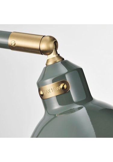 Yer Ve Okuma Lambası, Gri-yeşil, 38x27x22 Cm Yeşil