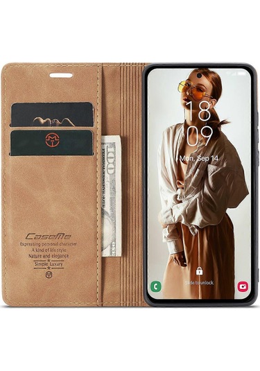 Samsung Galaxy A56 5g Kılıfı Caseme 013 Serisi Kart Tutucu Stand Deri Telefon Kılıfı Çok Renkli