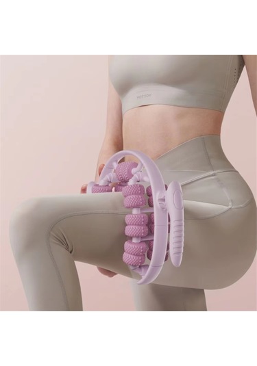 Anjiexun 26 Tekerlekli 360 Çok Yönlü Bacak Masaj Aleti - Baldır Kası Gevşetici Mor