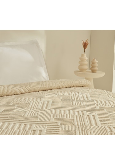Karaca Home Rita Emboss Batta Tek Kişilik Ekru Beyaz
