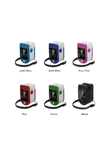 Vkemall Pulse Oksimetre Dijital Parmak Ucu Nabız Oksimetresi Tft Ekran Kan Oksijen Sensörü Doygunluk Min Koyu Mavi