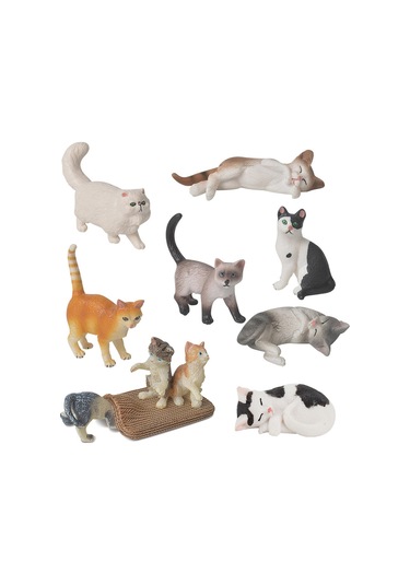 Dolıty Gerçekçi Kedi Figürleri Oyuncak Kek Topper Bir