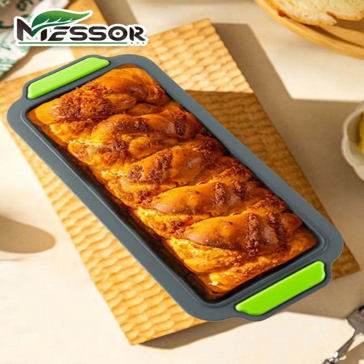 Hombey Yemek Dereceli Silikon Fırın Kalıbı, Dikdörtgen Şekil, Isıya Dayanıklı, Bulaşık Makinesine Uygun, Dondurucuda Kullanılabilir - Pasta, Ekmek İçin Koyu Gri