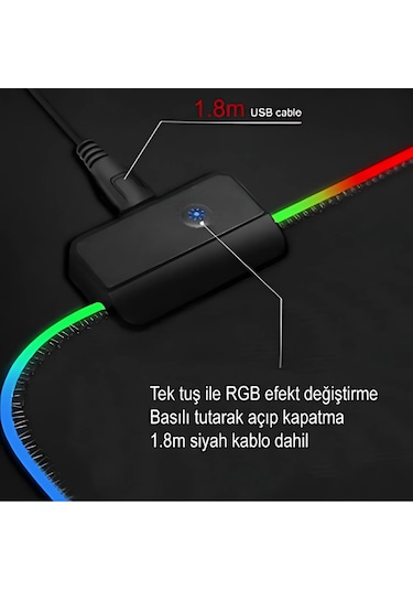 Dalong Mousepad Düz Led Işıklı 80x30