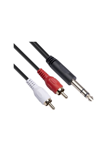 Cbtx Erkek Çift RCA Erkek Stereo Ses Adaptörü Kablosu 6.35MM 1.5 Metre