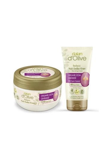 Dalan D Olive Organik Üzüm Çekirdeği Bakım Kremi 300 ML + Dalan Üzüm Çekirdeği Bakım Kremi 60 ML