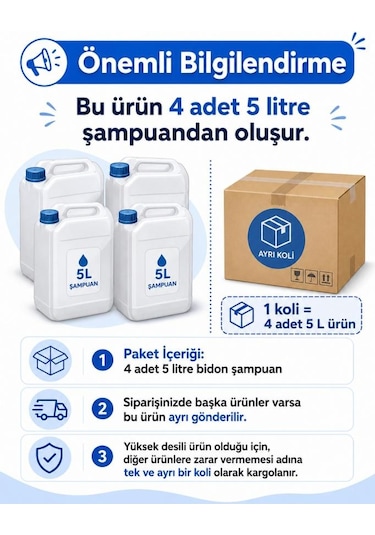 Sinep Profesyonel Protein İçerikli Onarıcı Şampuan 5 Litre X 4 Adet 1 Koli