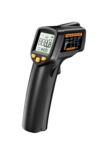 Yifomall Aneng Th109 El Tipi Kızılötesi Sıcaklık Ölçer - Dokunmadan Ölçüm, Lazer Konumlandırma, Lcd Ekran, -50 C/+400 C Aralığı, Siyah Pil Yok