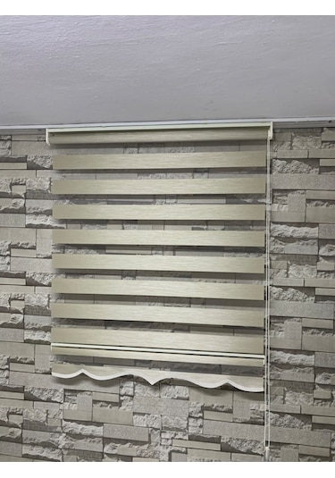 Bambu Krem Renk Zebra Perde (Etekli)