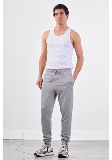 Dufy Gri Erkek Eşofman Altı - Regular Fit Gri