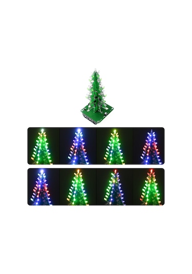 Xindoker Renkli Led'li Dıy Yılbaşı Ağacı Seti - 37 Işık, 7 Renk, Lehimleme Gerektirir