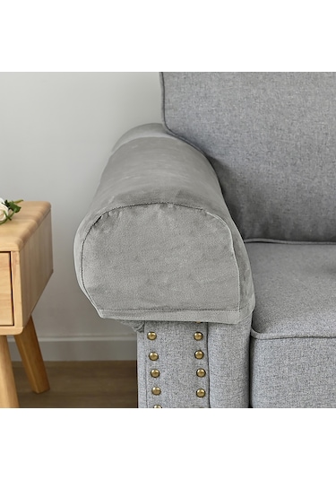 Xiyyadms Halka Yıkama Eliyelik Koltuk Koruması - Kaymazsız, Dört Mevsim Kullanıma Uygun, Esnek Polyester - 10 Adet Çivi İle Set Açık Gri AÇIK GRİ