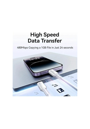 Elmpaly Pd 60w Usb C Tipinde Hızlı Şarj Kablosu 2m Siyah İphone 16 15 Xiaomi Huawei