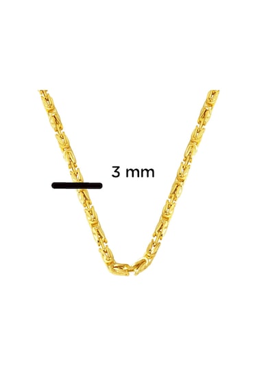 Bilezikci 14 Ayar Altın 3 mm. Kral Zincir 60 CM 14KRZ603