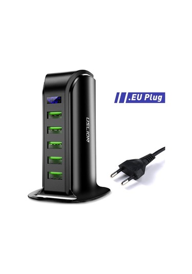 5 Port Usb Şarj Hub Led Ekran Çoklu Usb Şarj İstasyonu Dock Masaüstü Duvar Ev Ab İngiltere Tak Eu