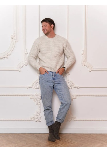 Vazanyj Rynok Yünlü Çoraplar Örülmüş 283956614 Koyu Gri