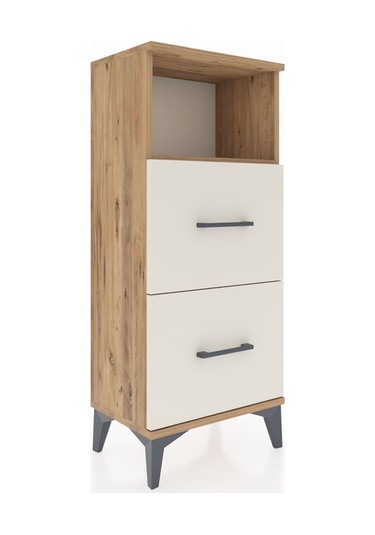 Arges Komodin Tek Raflı 2 Çekmeceli 44x30x106 Çam-aytaşı Çam