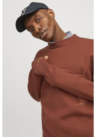 Jack & Jones Erkek Kazak 12261852 Kiremit Kiremit