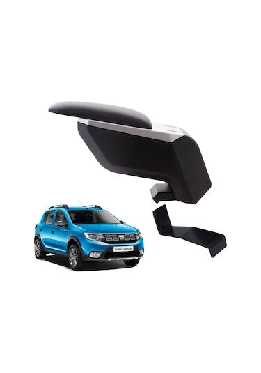 Dacia Sandero Stepway 2020 Delmesiz Çelik Ayaklı Siyah Kolçak Kol Dayama