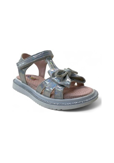 516 Kız Çocuk Okul Öncesi Taşlı Sandalet Gümüş