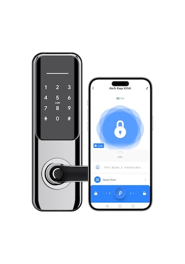 Xenon Smart Parmak İzi ile Açılabilen Dokunmatik Şifreli Hırsızlık Önleyici Akıllı Elektronik Kapı Kilidi X8051