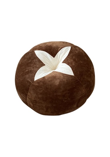 Tenfowee Mantar Desenli Kalın Yastık - Yuvarlak Domates Şeklinde Oturma Pedi Ve Puf Kahverengi