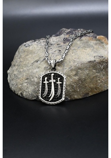 Hz. Ali Zülfikar Kılıcı 925 Ayar Gümüş Kolye Kral Zincir 2mm 902420 Gümüş