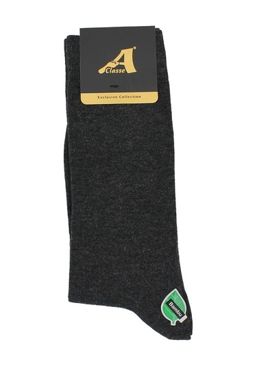 A Classe 3'Lü Paket Siyah Ve Antrasit Gri Bambu Erkek Çorap Çok Renkli
