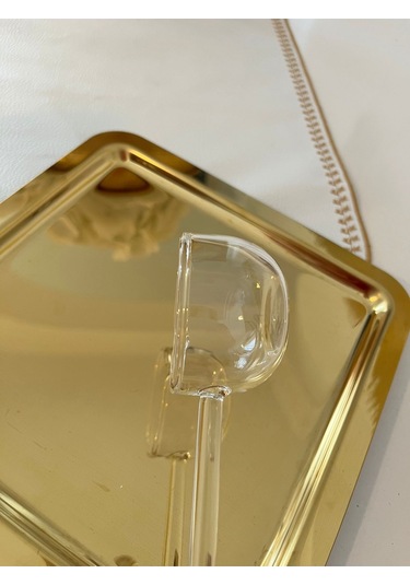 Cam El Yapımı Büyük Boy Ölçü Kaşığı Modern Tasarım Tek Parça Şeffaf