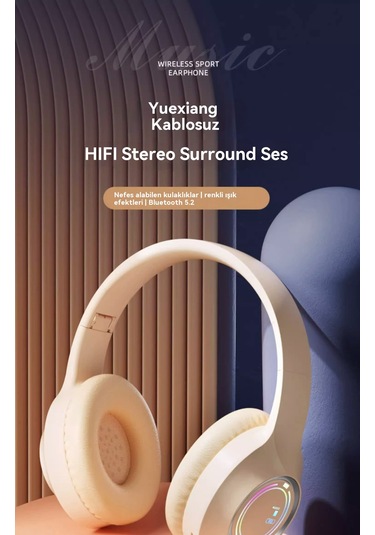 Aurora Kulaklıklar, Kablosuz Bluetooth, Bej