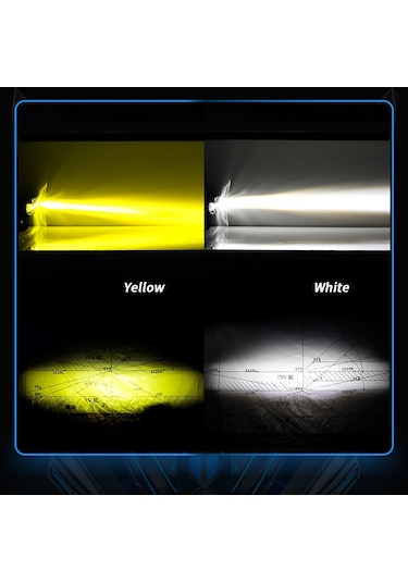 Motosiklet Sis Farı Metal Kasa Lazer Led Beyaz Sarı Çift Renk