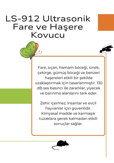 Kovmatik LS-912 Ultrasonik Fare Ve Haşere Kovucu