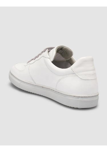 Monamae Beyaz - Gri Detaylı Kadın Sneaker Beyaz