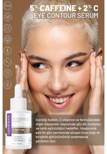 Torbalanma Ve Koyu Halka Karşıtı 5% Caffein + 2% Vitamin C Aydınlatıcı Göz Altı Serumu
