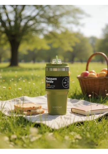 Shotay Termos Mug Matara 650ml Haki Yeşil Renk Yeşil