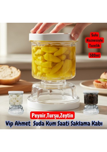 Technow Vps-023 Sulu Peynir Zeytin Ve Turşu Saklama Kabı 500 Ml Beyaz